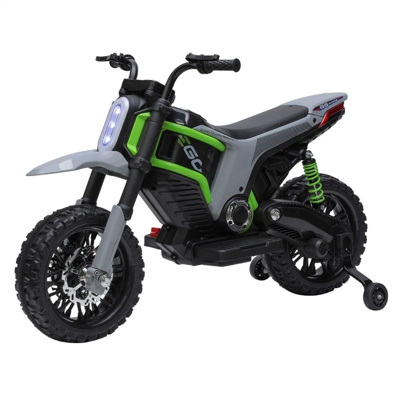 Moto Eletrica ZC 12V Menino Menina Som Luz Chave Rodinha de Apoio